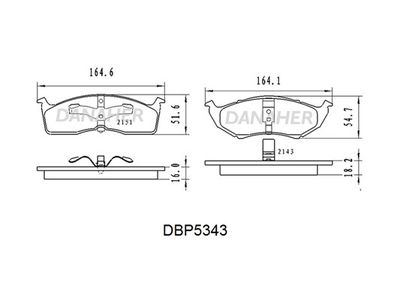 DBP5343 DANAHER Комплект тормозных колодок, дисковый тормоз