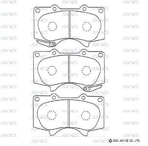 SN119P ADVICS Комплект тормозных колодок, дисковый тормоз