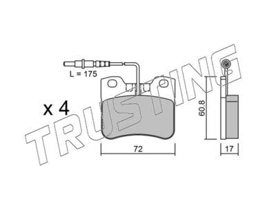 0621 TRUSTING Комплект тормозных колодок, дисковый тормоз