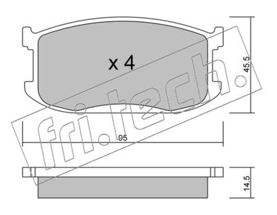 4830 fri.tech. Комплект тормозных колодок, дисковый тормоз