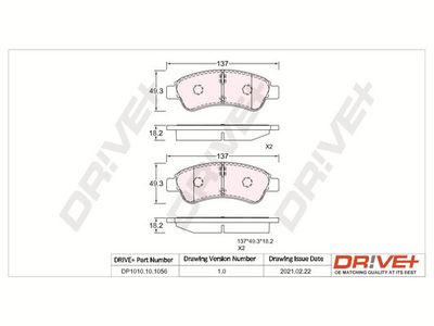 DP1010101056 Dr!ve+ Комплект тормозных колодок, дисковый тормоз