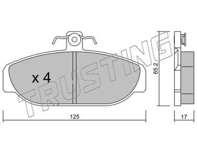 1900 TRUSTING Комплект тормозных колодок, дисковый тормоз