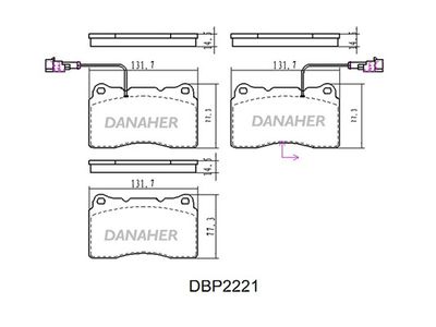 DBP2221 DANAHER Комплект тормозных колодок, дисковый тормоз