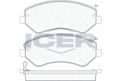 181512 ICER Комплект тормозных колодок, дисковый тормоз