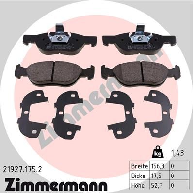 219271752 ZIMMERMANN Комплект тормозных колодок, дисковый тормоз