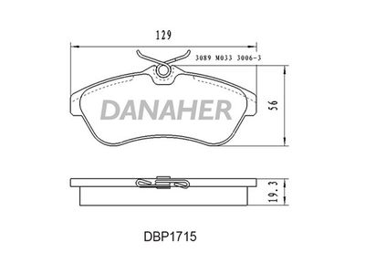 DBP1715 DANAHER Комплект тормозных колодок, дисковый тормоз