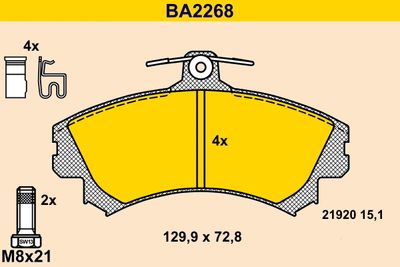 BA2268 BARUM Комплект тормозных колодок, дисковый тормоз