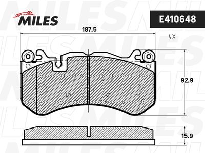 E410648 MILES Комплект тормозных колодок, дисковый тормоз