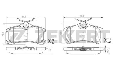 BS1147 ZEKKERT Комплект тормозных колодок, дисковый тормоз