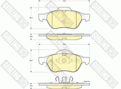 6115402 GIRLING Комплект тормозных колодок, дисковый тормоз