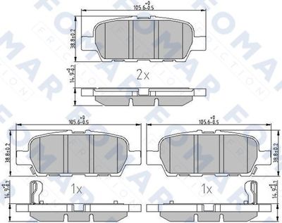 FO809681 FOMAR Friction Комплект тормозных колодок, дисковый тормоз