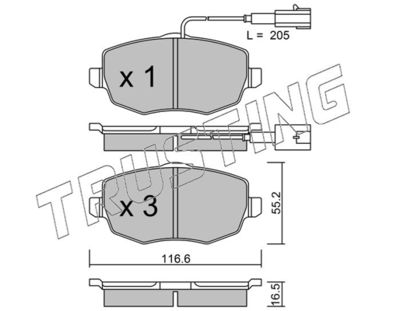 5441 TRUSTING Комплект тормозных колодок, дисковый тормоз