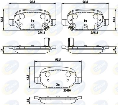 CBP31559 COMLINE Комплект тормозных колодок, дисковый тормоз