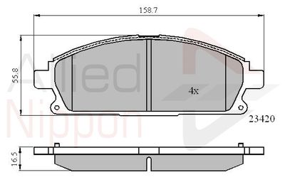 ADB0591 COMLINE Комплект тормозных колодок, дисковый тормоз