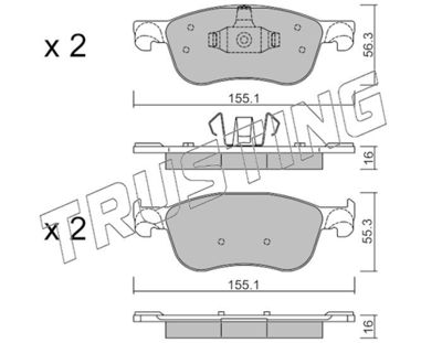 11420 TRUSTING Комплект тормозных колодок, дисковый тормоз