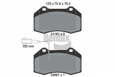 BPD2099 BENDIX Braking Комплект тормозных колодок, дисковый тормоз