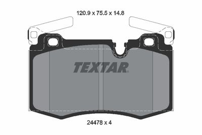 2447801 TEXTAR Комплект тормозных колодок, дисковый тормоз