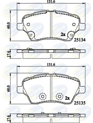 CBP02197 COMLINE Комплект тормозных колодок, дисковый тормоз