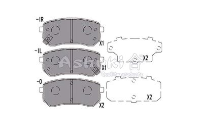 10837030 ASHUKI by Palidium Комплект тормозных колодок, дисковый тормоз