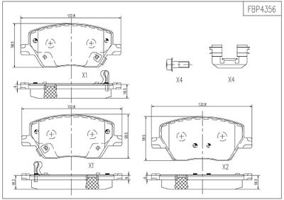 FBP4356 FI.BA Комплект тормозных колодок, дисковый тормоз