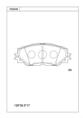 KD2046 ASIMCO Комплект тормозных колодок, дисковый тормоз