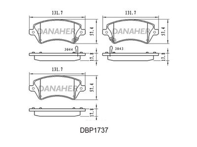 DBP1737 DANAHER Комплект тормозных колодок, дисковый тормоз