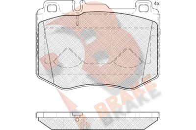 RB2195200 R BRAKE Комплект тормозных колодок, дисковый тормоз