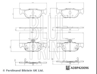 ADBP420096 BLUE PRINT Комплект тормозных колодок, дисковый тормоз