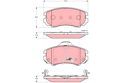 GDB3386 TRW Комплект тормозных колодок, дисковый тормоз