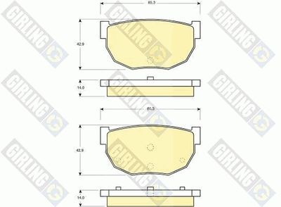 6103069 GIRLING Комплект тормозных колодок, дисковый тормоз
