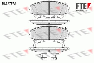 BL2778A1 FTE Комплект тормозных колодок, дисковый тормоз