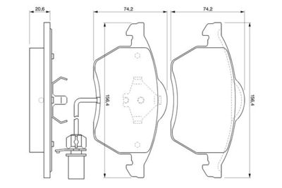 0986424633 BOSCH Комплект тормозных колодок, дисковый тормоз