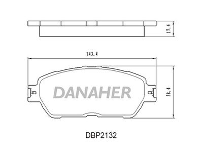 DBP2132 DANAHER Комплект тормозных колодок, дисковый тормоз