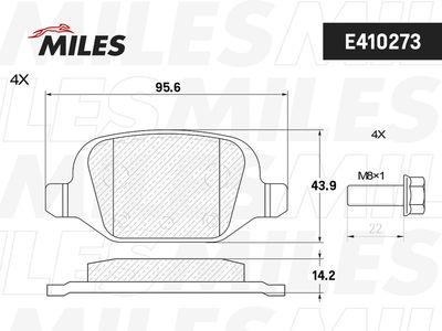 E410273 MILES Комплект тормозных колодок, дисковый тормоз