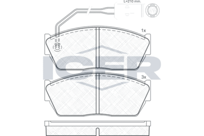 180536 ICER Комплект тормозных колодок, дисковый тормоз