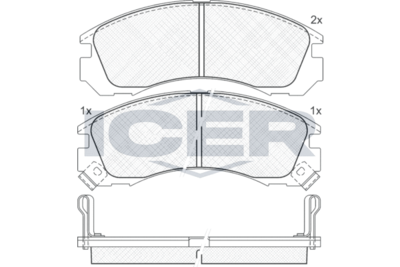 140979 ICER Комплект тормозных колодок, дисковый тормоз