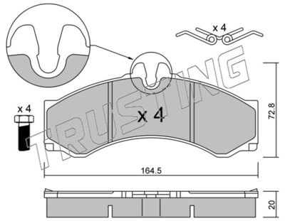 2711 TRUSTING Комплект тормозных колодок, дисковый тормоз