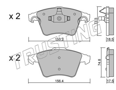 5684 TRUSTING Комплект тормозных колодок, дисковый тормоз