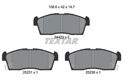 2442302 TEXTAR Комплект тормозных колодок, дисковый тормоз