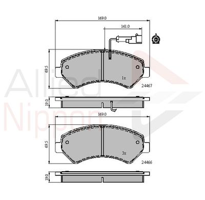 ADB11623 COMLINE Комплект тормозных колодок, дисковый тормоз