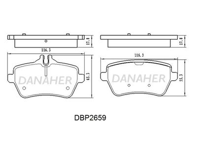 DBP2659 DANAHER Комплект тормозных колодок, дисковый тормоз