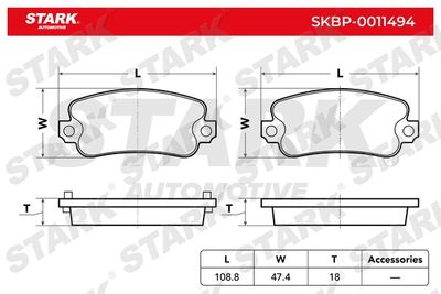 SKBP0011494 Stark Комплект тормозных колодок, дисковый тормоз