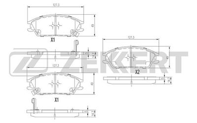 BS1705 ZEKKERT Комплект тормозных колодок, дисковый тормоз