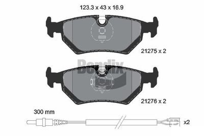 BPD1773 BENDIX Braking Комплект тормозных колодок, дисковый тормоз