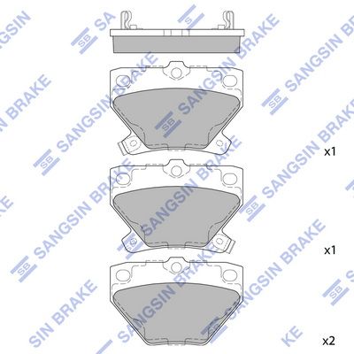 SP2044 Hi-Q Комплект тормозных колодок, дисковый тормоз