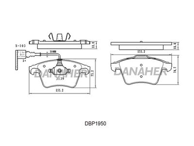 DBP1950 DANAHER Комплект тормозных колодок, дисковый тормоз