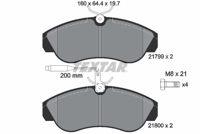 2179901 TEXTAR Комплект тормозных колодок, дисковый тормоз