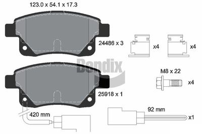 BPD1121 BENDIX Braking Комплект тормозных колодок, дисковый тормоз