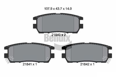 BPD1851 BENDIX Braking Комплект тормозных колодок, дисковый тормоз