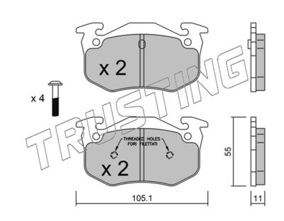 0401 TRUSTING Комплект тормозных колодок, дисковый тормоз